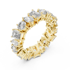 5.76 CTW Fancy Shape Moissanite VVS D Color Eternity Band
