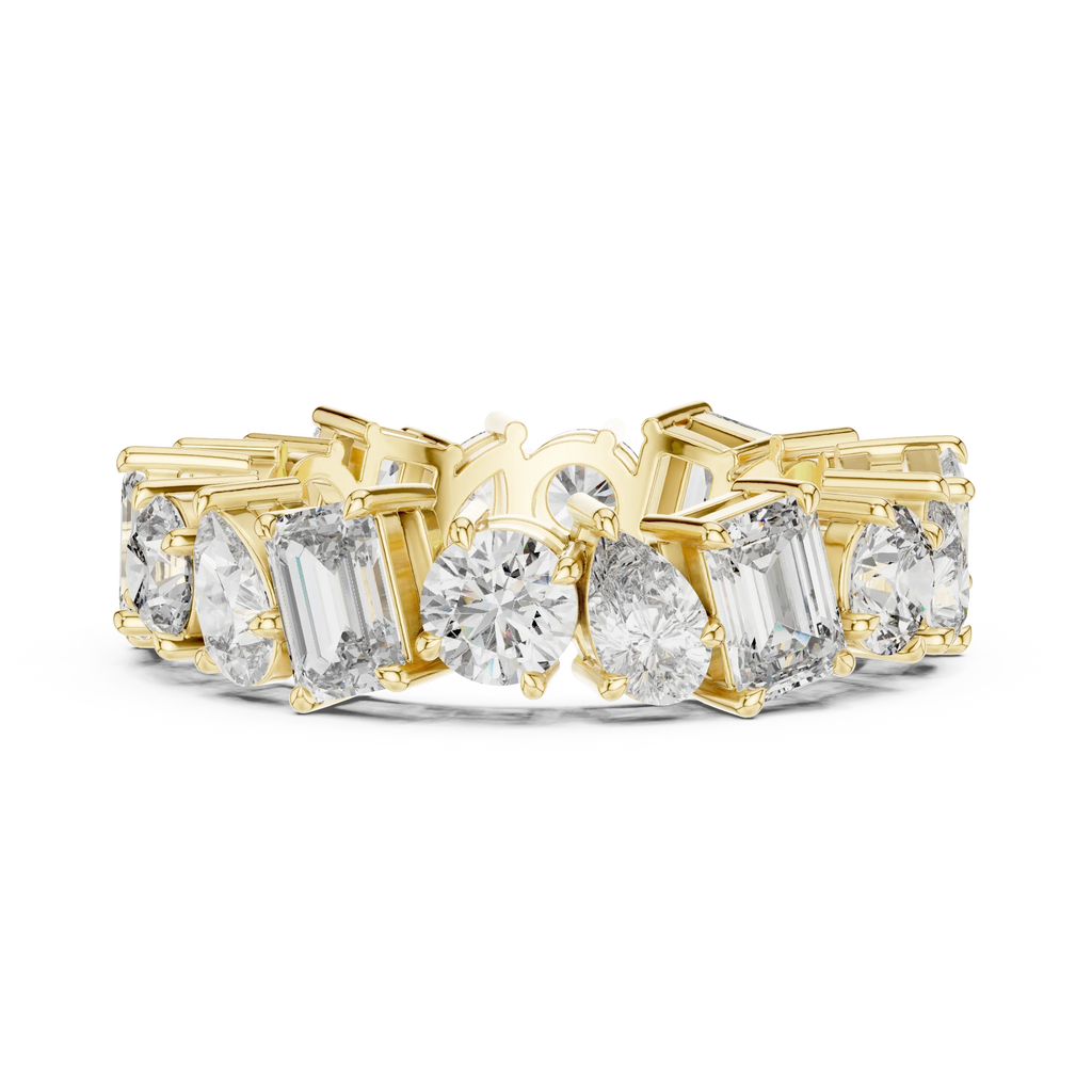 5.76 CTW Fancy Shape Moissanite VVS D Color Eternity Band