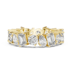 5.76 CTW Fancy Shape Moissanite VVS D Color Eternity Band