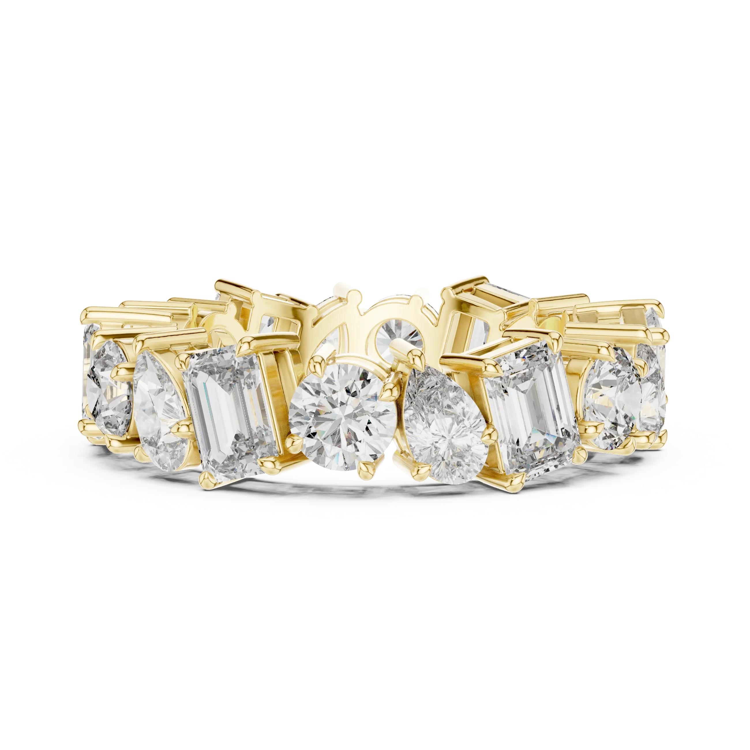 5.76 CTW Fancy Shape Moissanite VVS D Color Eternity Band