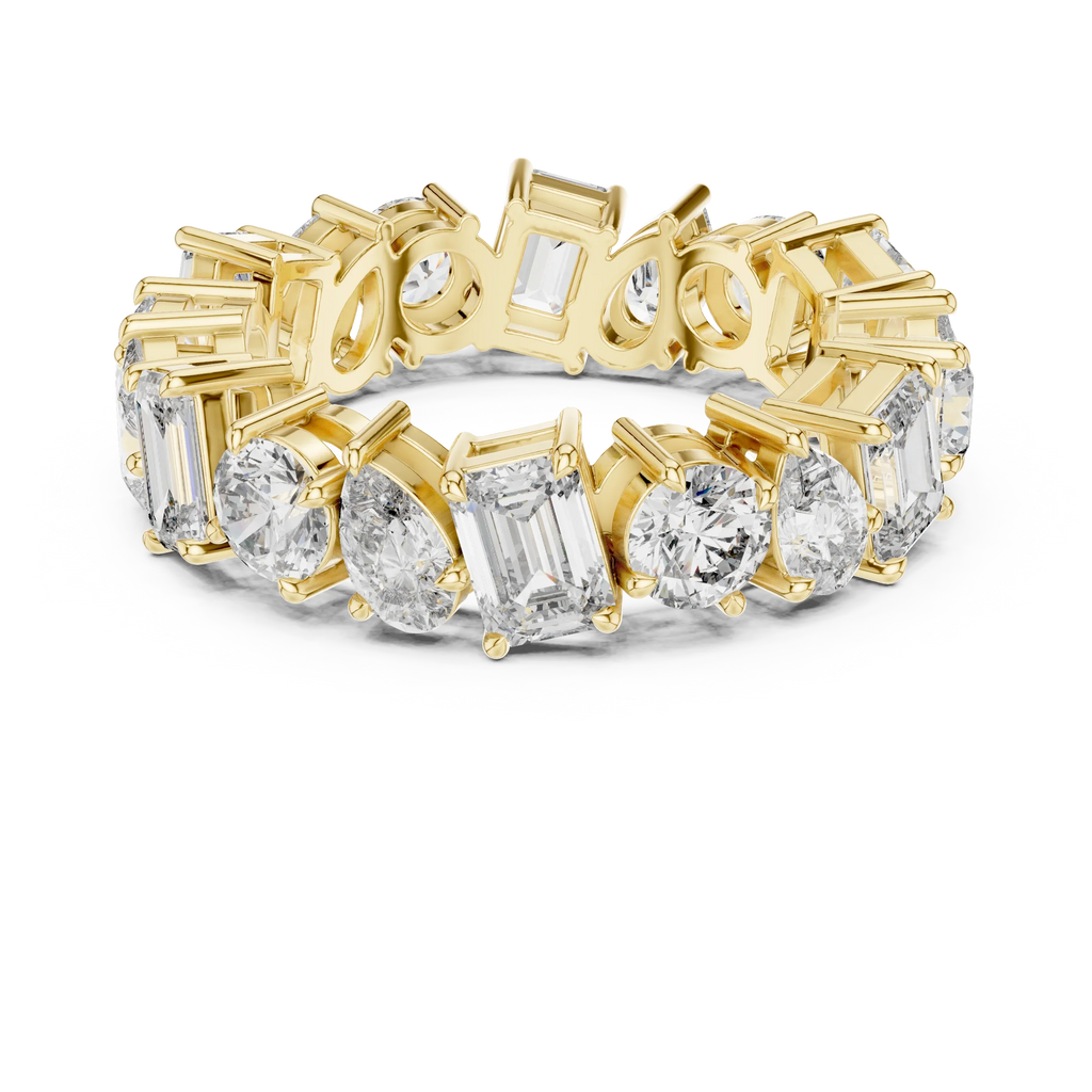 5.76 CTW Fancy Shape Moissanite VVS D Color Eternity Band