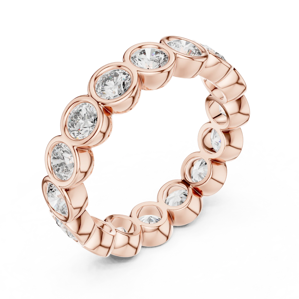Bezel Set Round Lab Grown Diamond Eternity Band 2.64 CTW