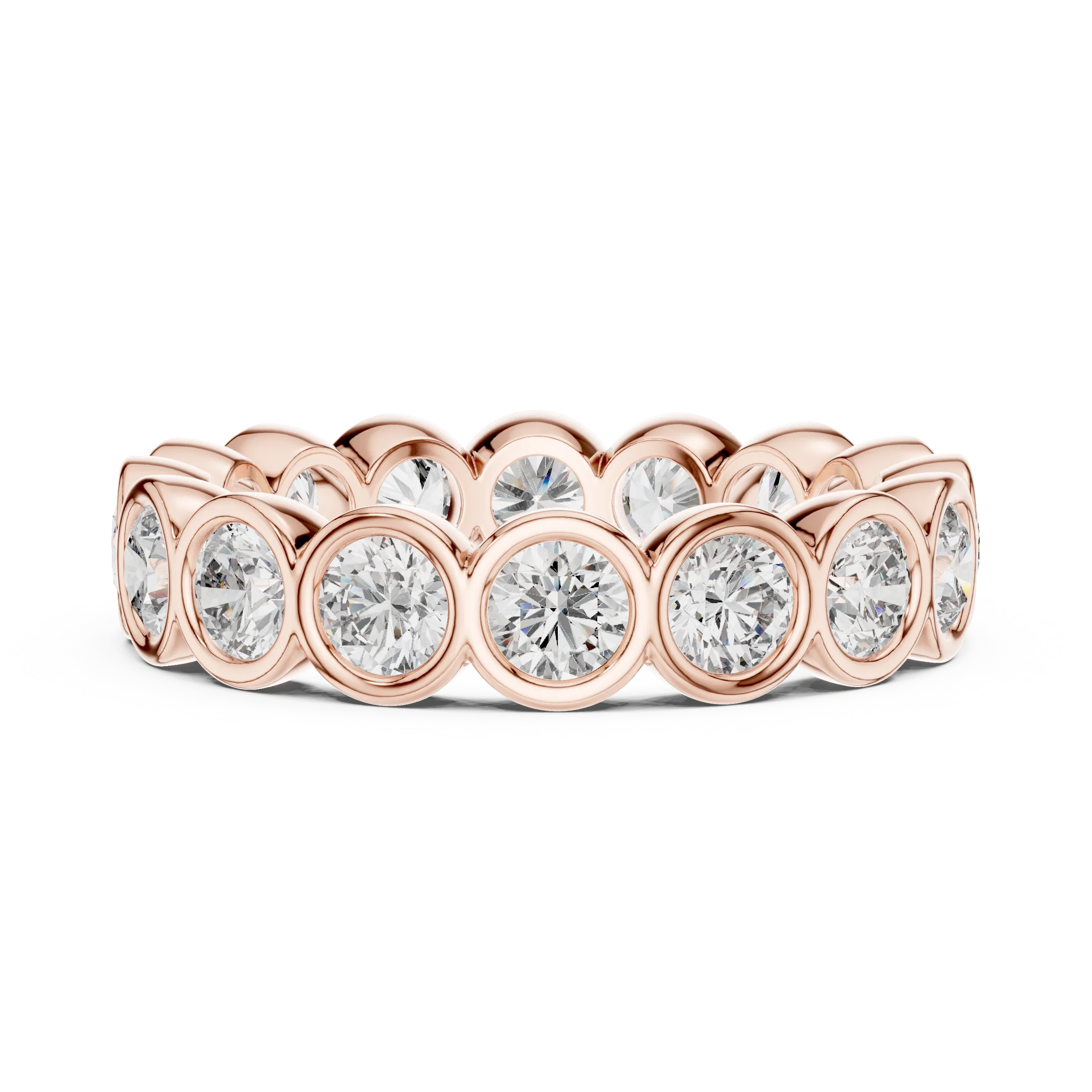 Bezel Set Round Lab Grown Diamond Eternity Band 2.64 CTW
