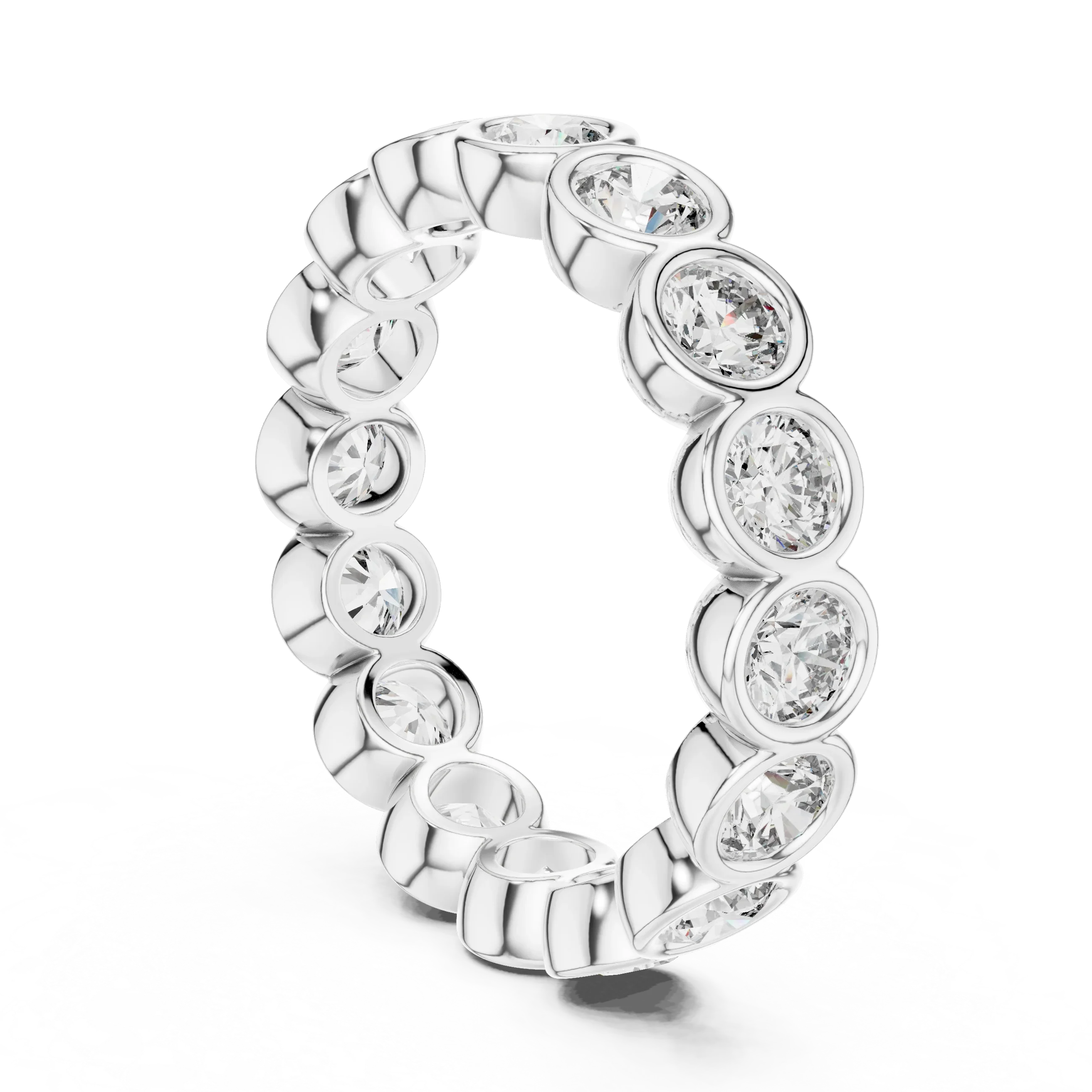 Bezel Set Round Lab Grown Diamond Eternity Band 2.64 CTW