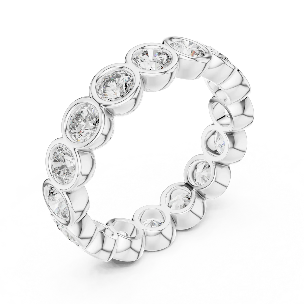 Bezel Set Round Lab Grown Diamond Eternity Band 2.64 CTW