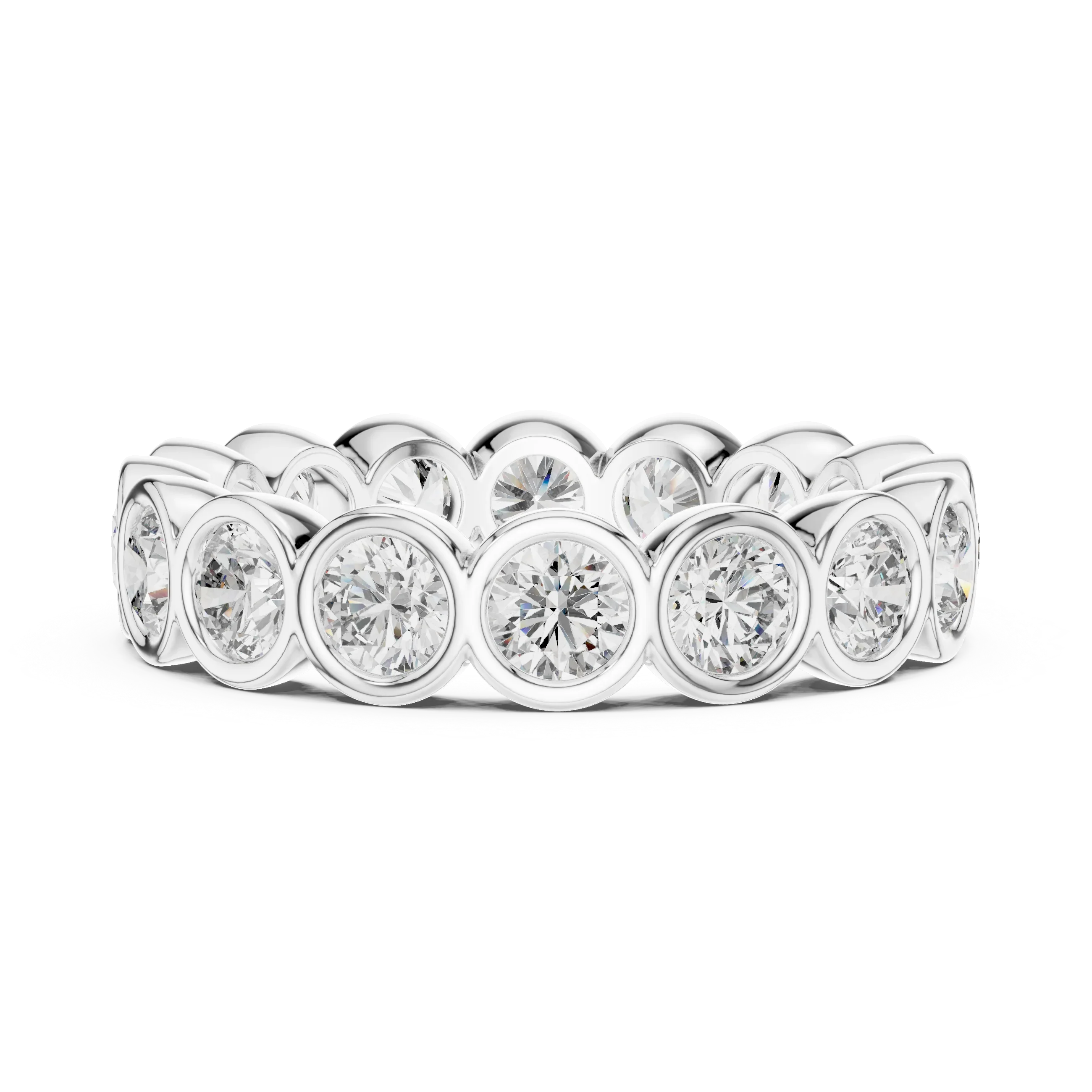 Bezel Set Round Lab Grown Diamond Eternity Band 2.64 CTW