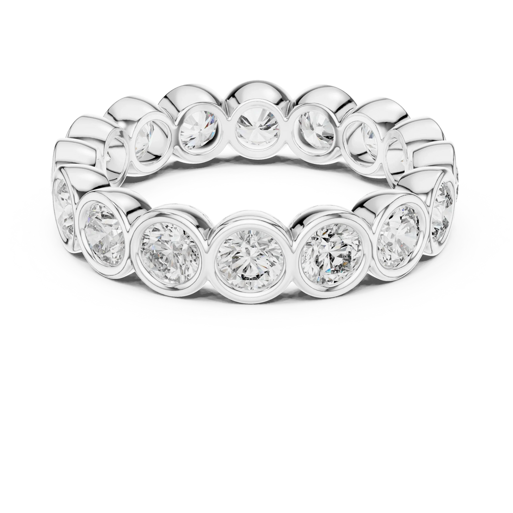 Bezel Set Round Lab Grown Diamond Eternity Band 2.64 CTW