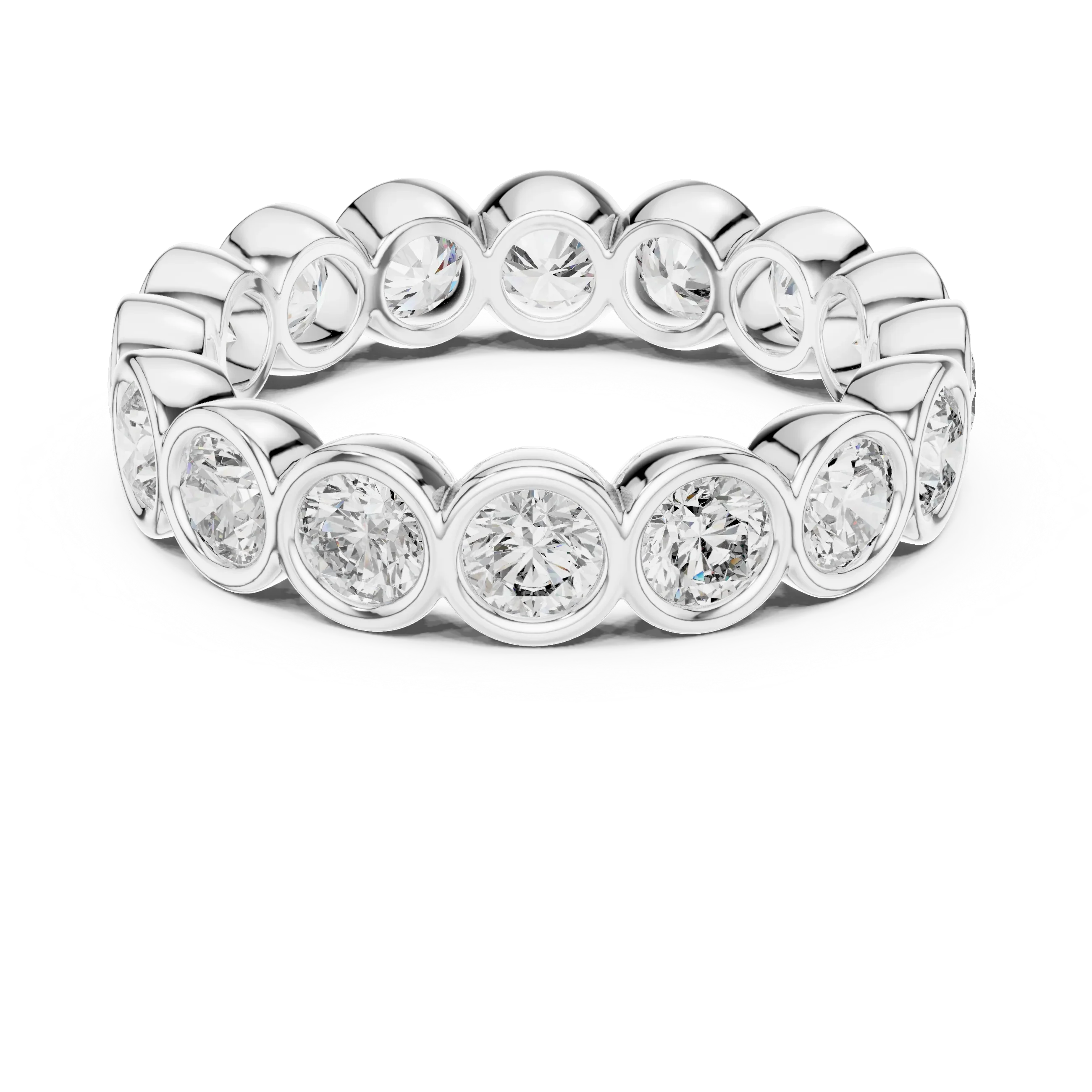 Bezel Set Round Lab Grown Diamond Eternity Band 2.64 CTW
