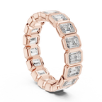 3.40 CTW Emerald Moissanite 14K Gold Handcrafted Eternity Band