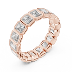 3.40 CTW Emerald Moissanite 14K Gold Handcrafted Eternity Band