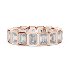 3.40 CTW Emerald Moissanite 14K Gold Handcrafted Eternity Band