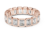 3.40 CTW Emerald Moissanite 14K Gold Handcrafted Eternity Band