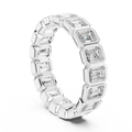 3.40 CTW Emerald Moissanite 14K Gold Handcrafted Eternity Band