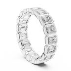 3.40 CTW Emerald Moissanite 14K Gold Handcrafted Eternity Band