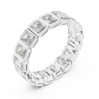 3.40 CTW Emerald Moissanite 14K Gold Handcrafted Eternity Band