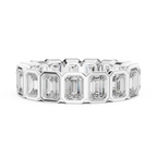 3.40 CTW Emerald Moissanite 14K Gold Handcrafted Eternity Band