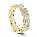 3.40 CTW Emerald Moissanite 14K Gold Handcrafted Eternity Band