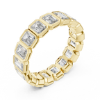 3.40 CTW Emerald Moissanite 14K Gold Handcrafted Eternity Band