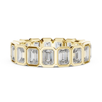 3.40 CTW Emerald Moissanite 14K Gold Handcrafted Eternity Band