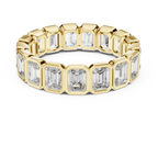 3.40 CTW Emerald Moissanite 14K Gold Handcrafted Eternity Band