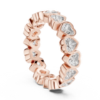 Heart Lab Diamond Bezel Set 925 Silver Eternity Band
