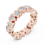 Heart Lab Diamond Bezel Set 925 Silver Eternity Band