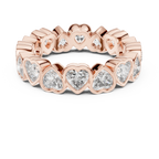 Heart Lab Diamond Bezel Set 925 Silver Eternity Band