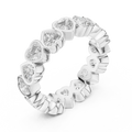 Heart Lab Diamond Bezel Set 925 Silver Eternity Band