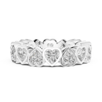 Heart Lab Diamond Bezel Set 925 Silver Eternity Band