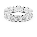Heart Lab Diamond Bezel Set 925 Silver Eternity Band