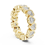 Heart Lab Diamond Bezel Set 925 Silver Eternity Band
