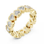Heart Lab Diamond Bezel Set 925 Silver Eternity Band