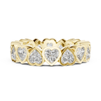 Heart Lab Diamond Bezel Set 925 Silver Eternity Band