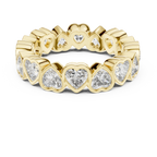 Heart Lab Diamond Bezel Set 925 Silver Eternity Band