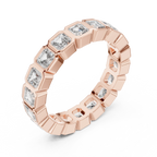Asscher Moissanite Bezel Set 10K VVS Eternity Band