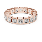 Asscher Moissanite Bezel Set 10K VVS Eternity Band