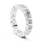 Asscher Moissanite Bezel Set 10K VVS Eternity Band