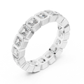 Asscher Moissanite Bezel Set 10K VVS Eternity Band