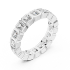 Asscher Moissanite Bezel Set 10K VVS Eternity Band