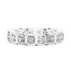 Asscher Moissanite Bezel Set 10K VVS Eternity Band