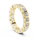 Asscher Moissanite Bezel Set 10K VVS Eternity Band