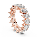 6.40 CTW 14K Gold Pear Moissanite Handcrafted Eternity Band
