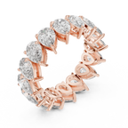 6.40 CTW 14K Gold Pear Moissanite Handcrafted Eternity Band