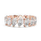 6.40 CTW 14K Gold Pear Moissanite Handcrafted Eternity Band