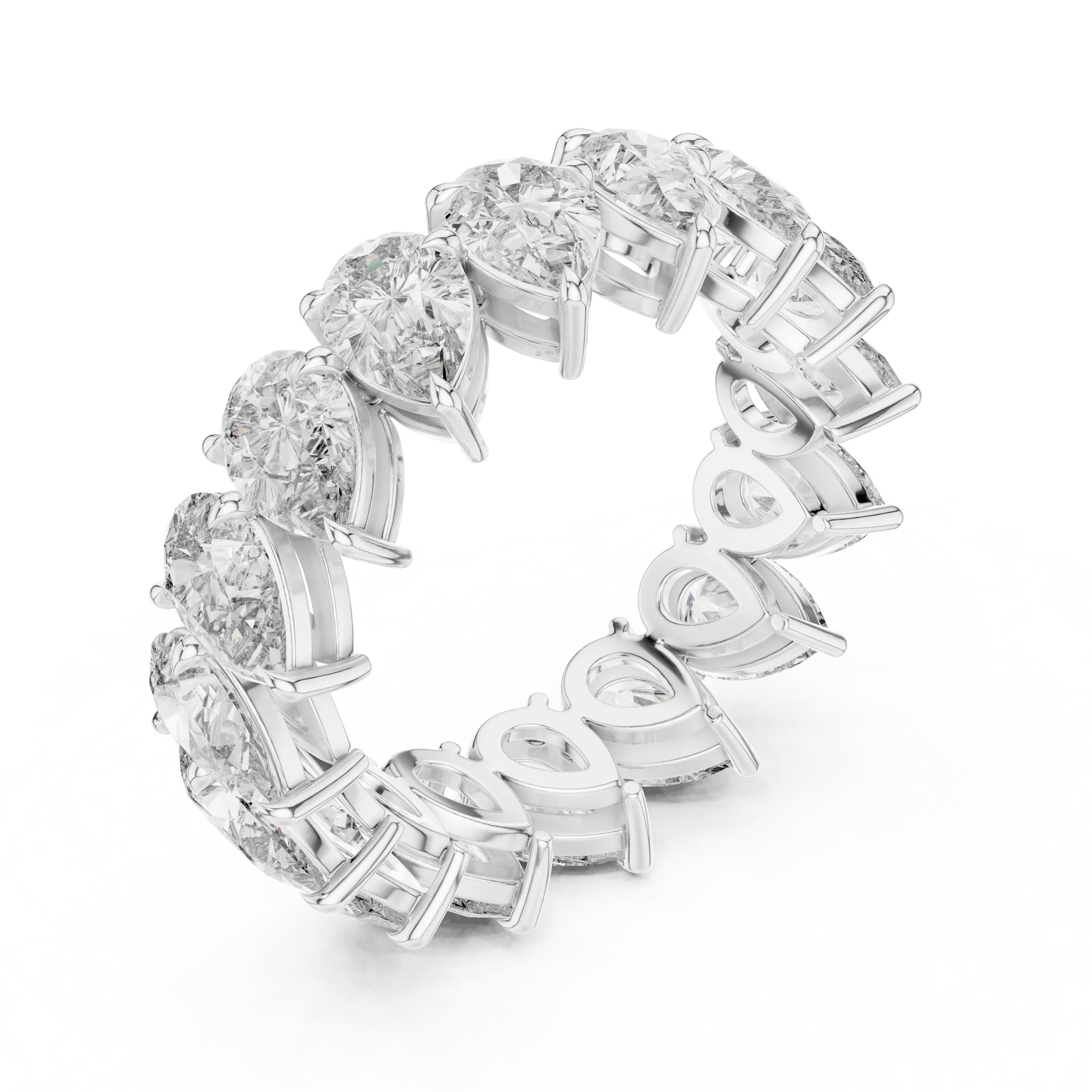 6.40 CTW 14K Gold Pear Moissanite Handcrafted Eternity Band