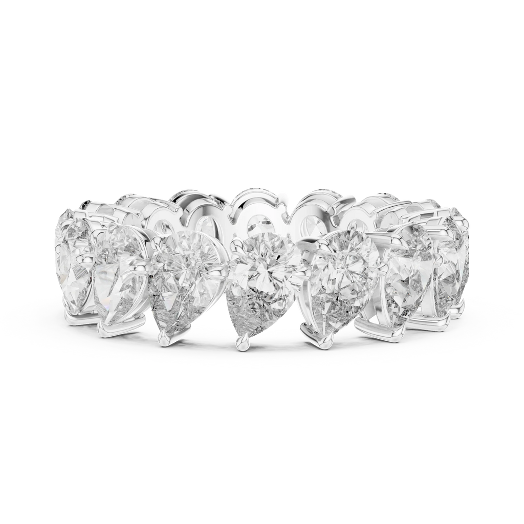 6.40 CTW 14K Gold Pear Moissanite Handcrafted Eternity Band