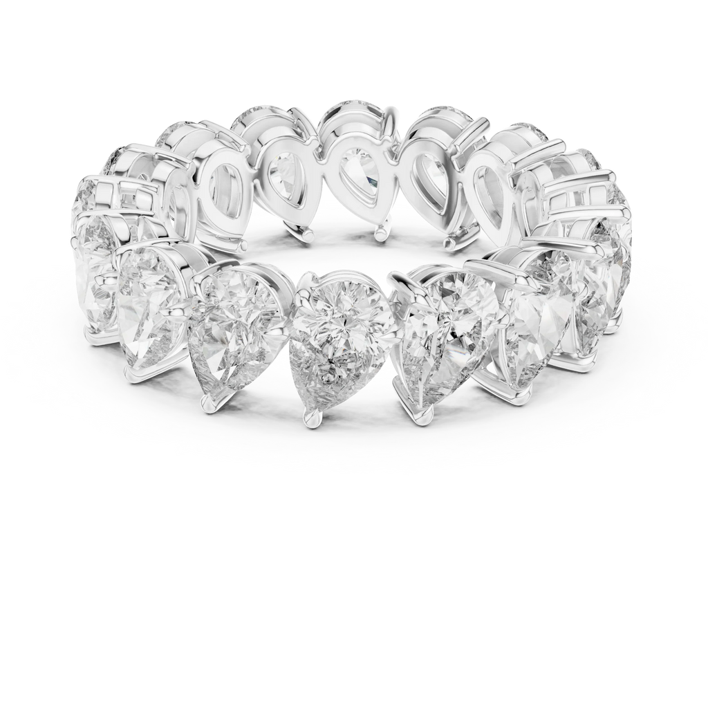 6.40 CTW 14K Gold Pear Moissanite Handcrafted Eternity Band