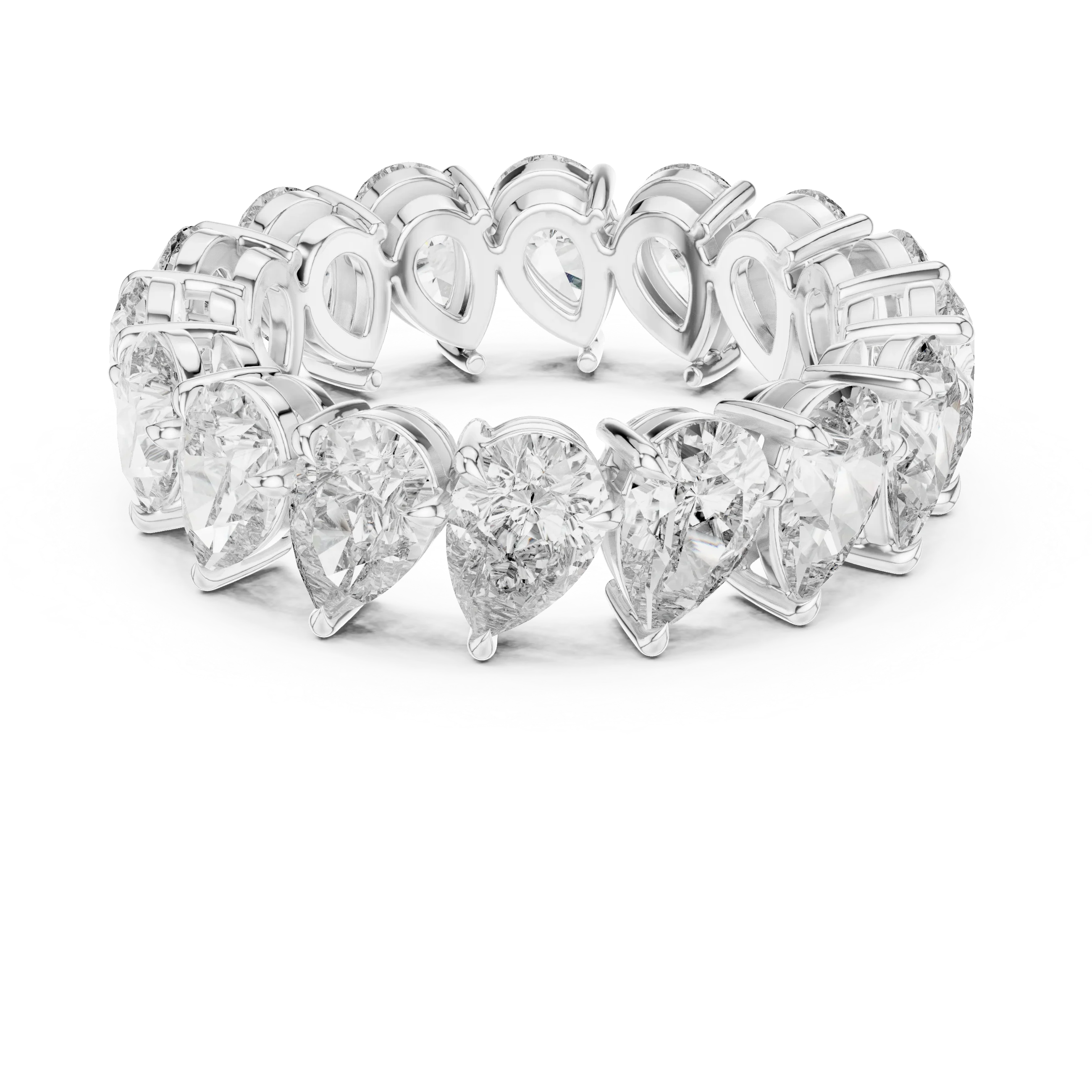 6.40 CTW 14K Gold Pear Moissanite Handcrafted Eternity Band