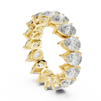 6.40 CTW 14K Gold Pear Moissanite Handcrafted Eternity Band