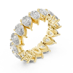 6.40 CTW 14K Gold Pear Moissanite Handcrafted Eternity Band